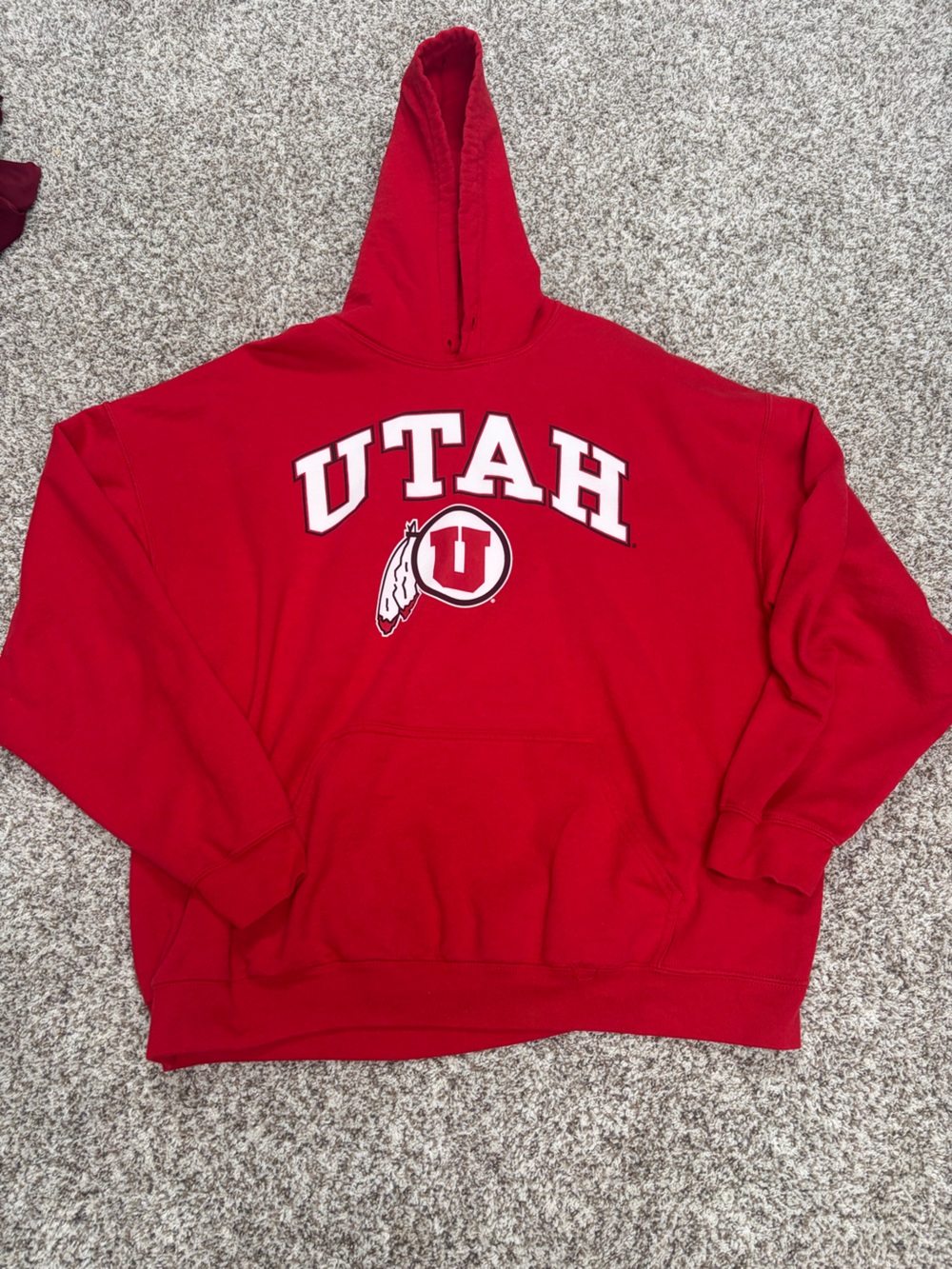 Utah Red Hooded Pullover Sweatshirt